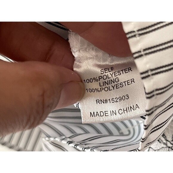 Lumie Black & White Lace Top Size S Bell Sleeves Striped Underlay Babydoll - Picture 8 of 9